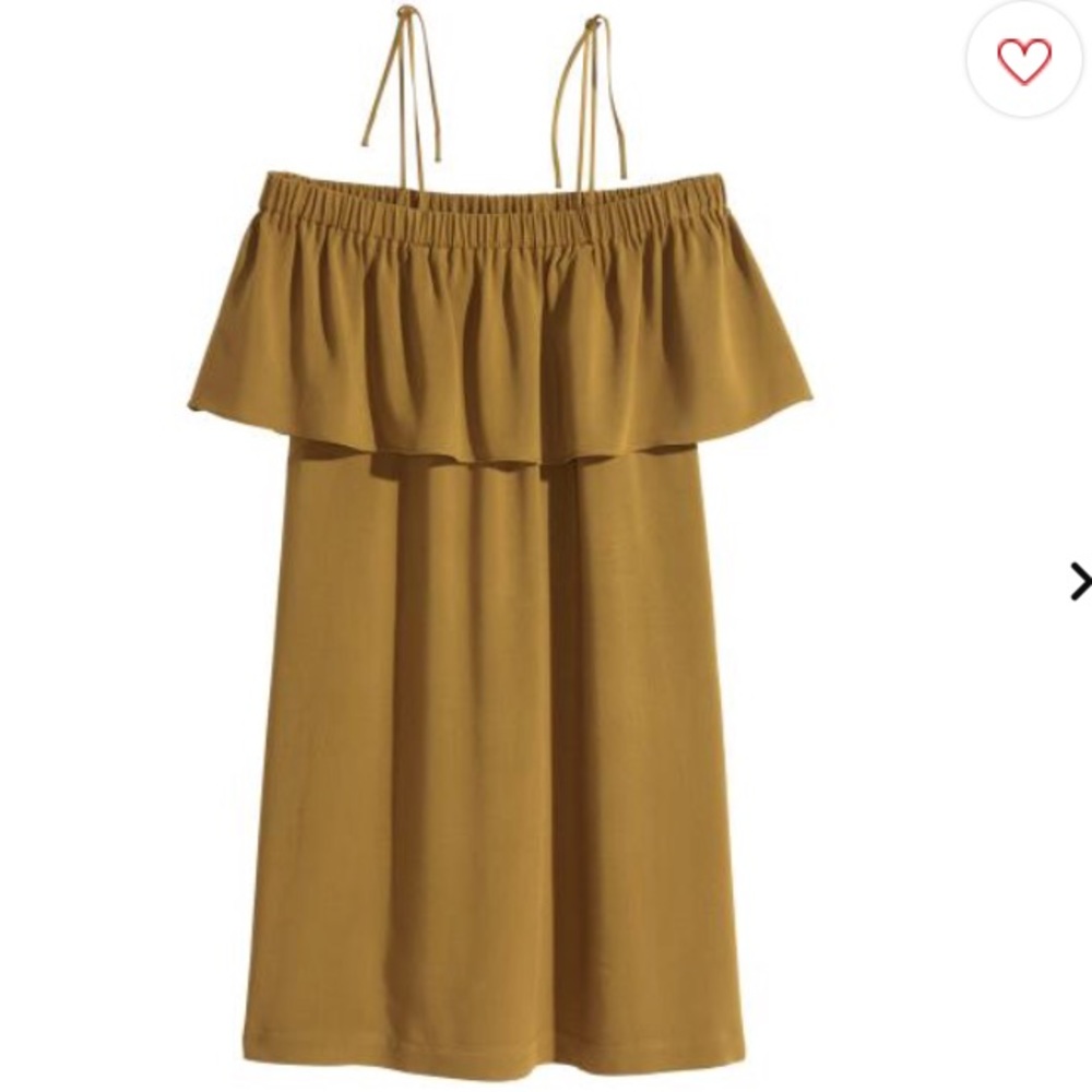 H&M Olive Green Off the Shoulder Dress Size 10